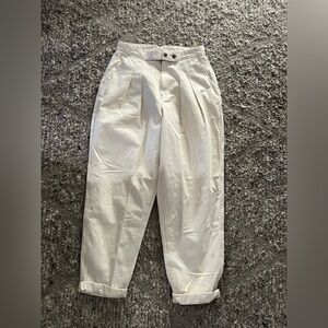 NWOT Unsubscribed Cream Pleated Trousers